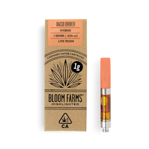 BLOOM FARMS - Bacio Driver Live Resin 1g Cart- Bloom Farms 