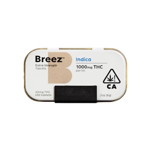 Breez | 20mg Extra Strength Indica Tablets 50pk | 1000mg
