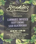 Smokiez - gummies - Sour Blackberry Fruit Chews - (I) 100mg