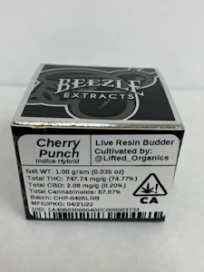 BEEZLE BRANDS - Cherry Punch 1g Live Resin Budder- Beezle