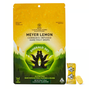 Emerald Sky - 100mg THC Sativa Lemon Hard Fruit Drop (5mg - 20 pack) - Emerald Sky