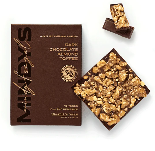 MINDY'S - Dark Chocolate Almond Toffee Bar - 100mg Main Image