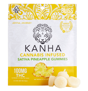 100mg THC Sativa Pineapple Gummies (10mg - 10 pack) - Kanha