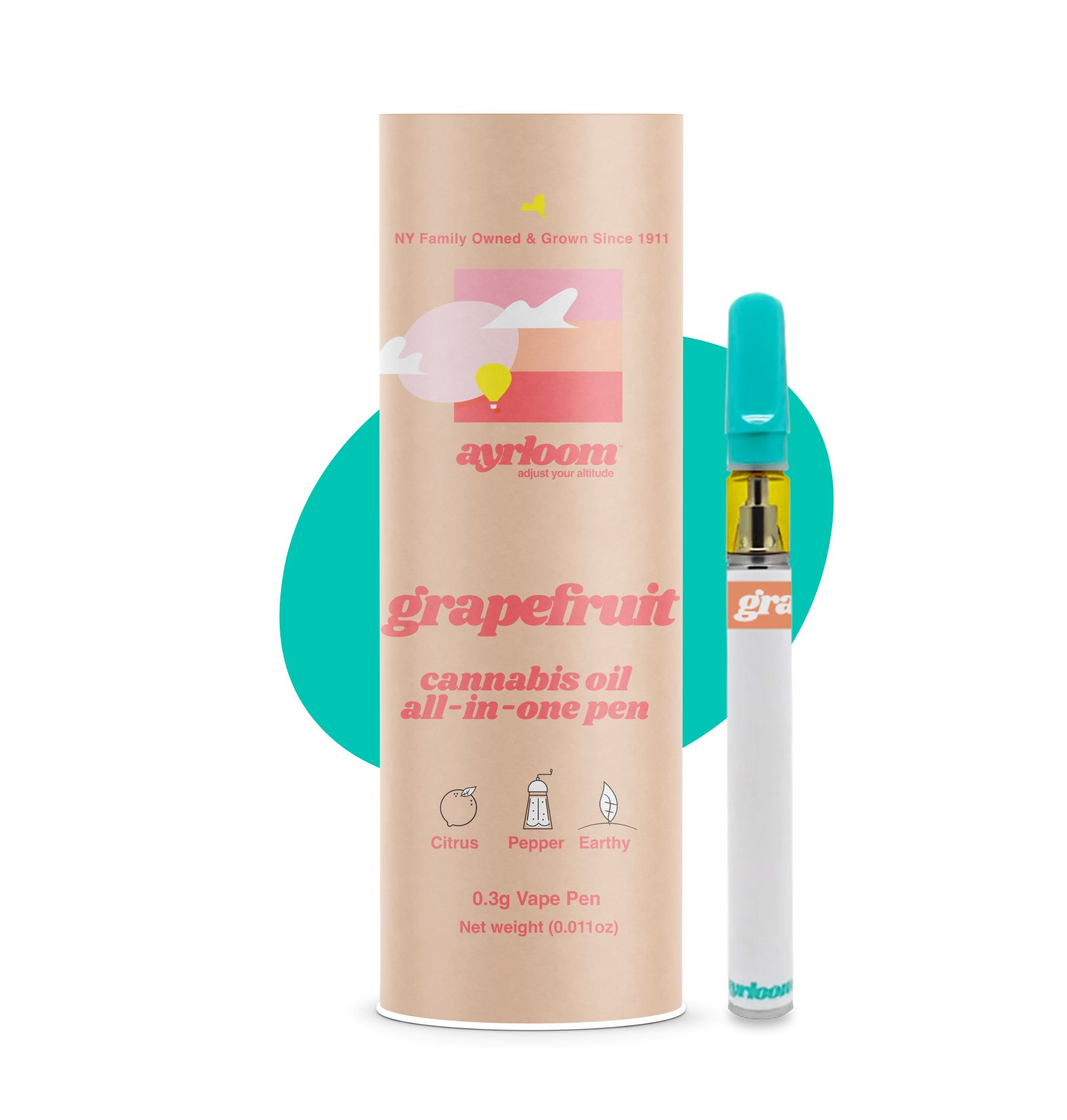 Ayrloom | Grapefruit .3g Vape AIO - Upstate Canna Co - We...