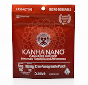 Kanha 100mg NANO Sativa Cran-Pomegranate Punch Gummies