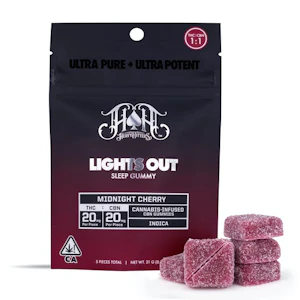 Heavy Hitters | Midnight Cherry 1:1 | Lights Out CBN Gummies | 100mg