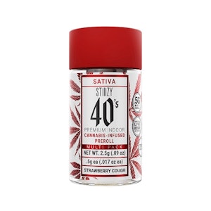 STIIIZY - STIIIZY 40's Strawberry Cough .5g Infused PR 5pk ( 2.5g ) Sativa