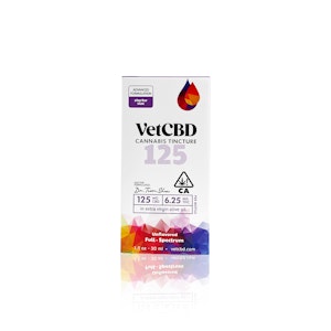 VETCBD - VET CBD - Tincture - CBD 125MG : THC 6.25MG - 30ML