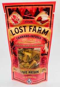 Kiva - Lost Farm Live Resin Chews - (Headband) Strawberry Rhubard 100mg