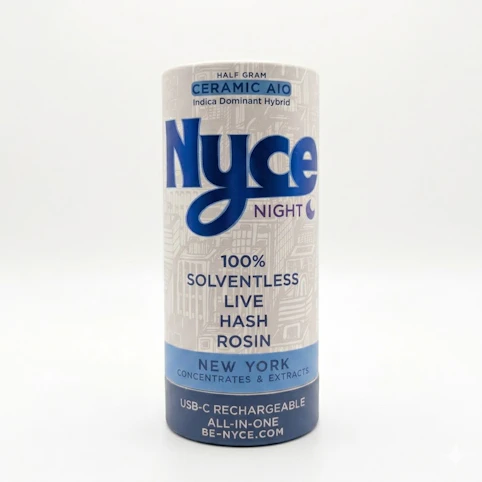 NYCE - GMO x Oreoz -Indica- 84.12% THC | .50g Live Rosin AIO (Vape)  | Nyce   XXX 5 Front
