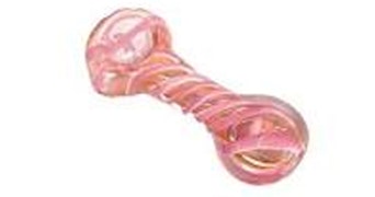 Cali Made Glass - 25C White Pipe with Pink Spiral