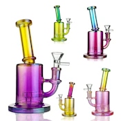 7" Electroplated Multicolored Bong with Shower and 14mm Male Bowl