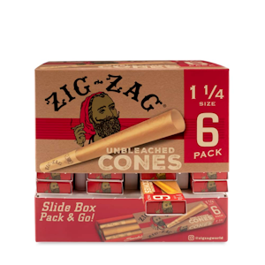 Accessories - Zig Zag Unbleached Pre-Rolled Cones 1 1/4" Size 6pk