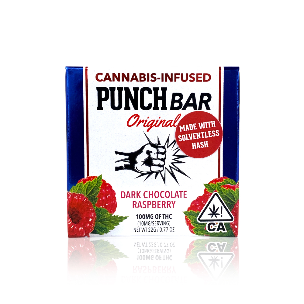 PUNCH Edible Dark Chocolate Raspberry Punch Bar 100MG