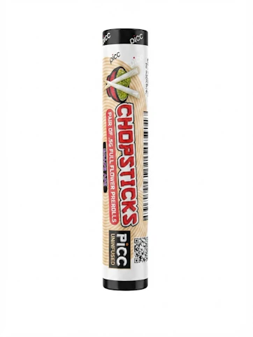 Picc - Grape Ape-Indica-18.00%THC | 0.50 x 2 (1g Pre-Roll Pack) | Chopsticks By Picc  -O9 Back