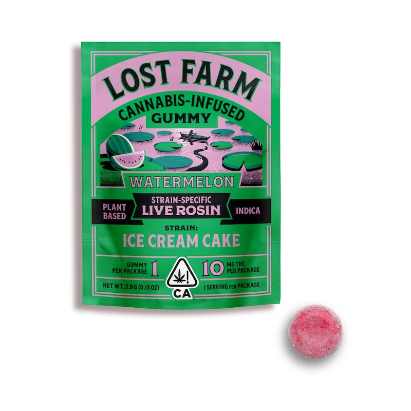 KIVA - KIVA LOST FARM - Trial 1 Pk Watermelon Ice Cream - Live Rosin Gummies - 10MG Main Image