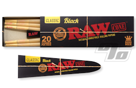 RAW Black Cones | 20 Pack | King Size