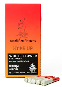 FORBIDDEN FLOWERS: Hype Up: Topanga Sunrise Whole Flower .3g Preroll 12pk/3.6g (S)