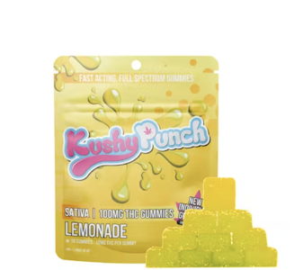 Kushy Punch - 100mg THC Sativa Lemonade Individual Gummies (10mg - 10 pack) - Kushy Punch