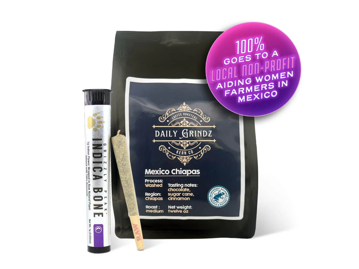 Daily Grindz Coffee - Daily Grindz Coffee with FREE Grizzly Peak Indica Bone 1g Pre-Roll Main Image