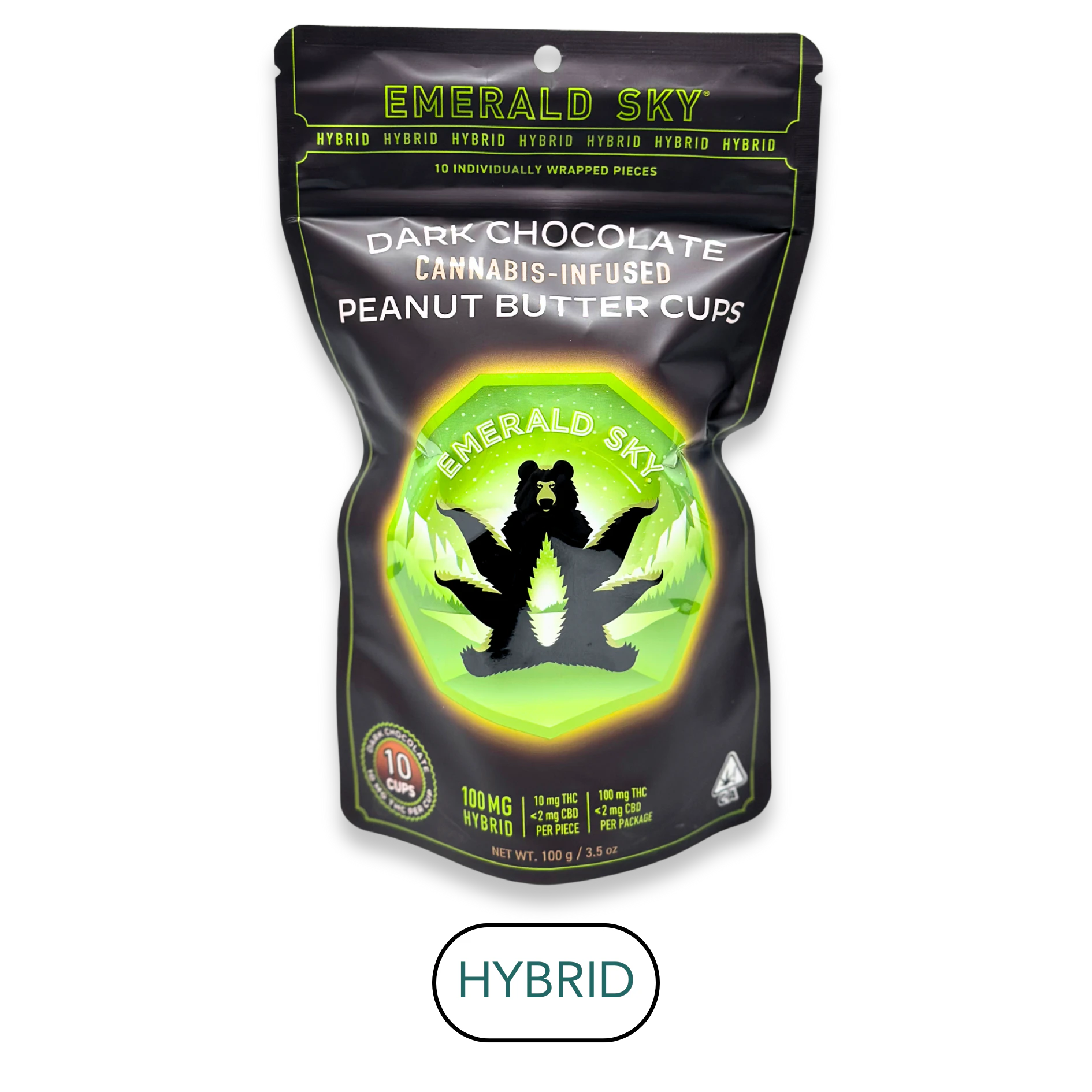 Emerald Sky - Emerald Sky - Peanut Butter Cups Hybrid - Dark Chocolate - 10pk - 100mg Main Image