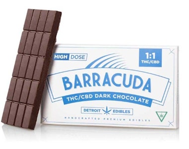 Detroit Edibles - Barracuda Bar, 1:1 THC:CBD-Dark Chocolate
