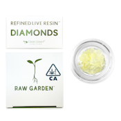 Raw Garden | Lemon Gas refined live resin Crushed Diamonds 1g | 93.96% THCa