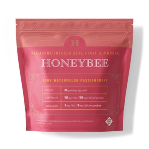 HONEYBEE - HONEYBEE -  SOUR WATERMELON PASSION FRUIT 1:1 100MG THC/ 100MG CBD