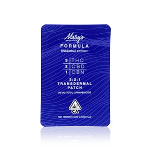 MARY'S MEDICINALS - MARY'S MEDICINAL - Topical - Transdermal Patch THC/CBD/ CBN - 3:2:1 