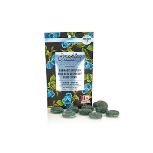 SMOKIEZ - Sour Blue Raspberry | Fruit Chews 100mg 1:1 THC:CBD |  Smokiez 