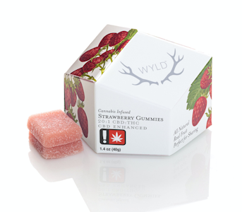 WYLD - Strawberry Gummies, 20:1 CBD:THC, 10 pack