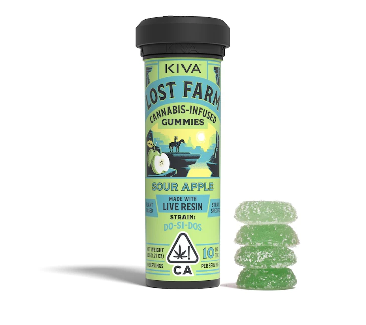 Lost Farm - Lost Farm - Sour Apple X Do-Si-Dos - 100mg Live Resin Gummies Main Image