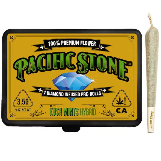 Pacific Stone - [Pacific Stone] Diamond Infused Prerolls 7 Pack - 3.5g -  Kush Mints (H) Main Image