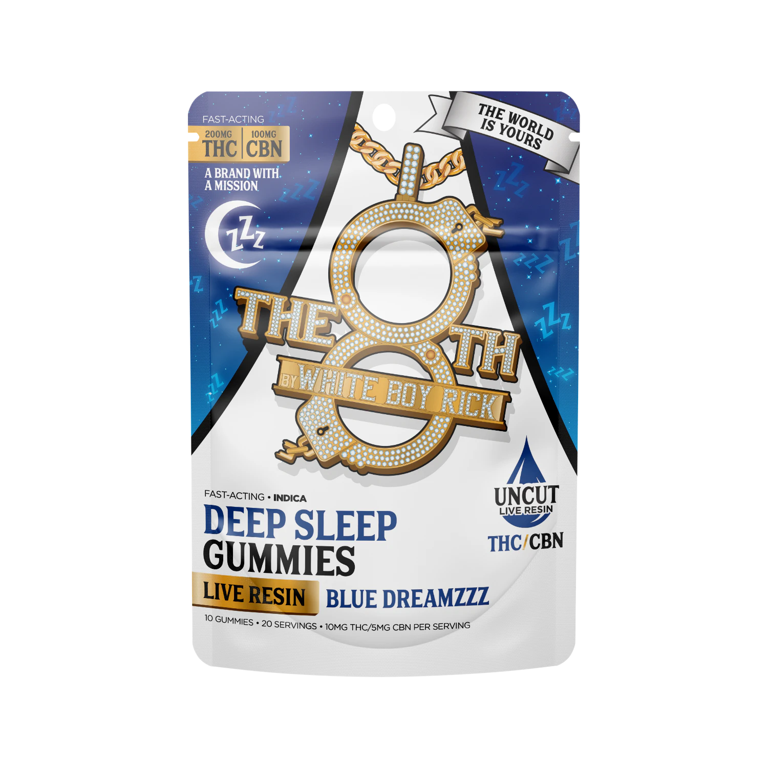 The 8th by White Boy Rick - The 8th - Deep Sleep Gummies 200mg THC:100mg CBN Blue Dreamzzz Main Image