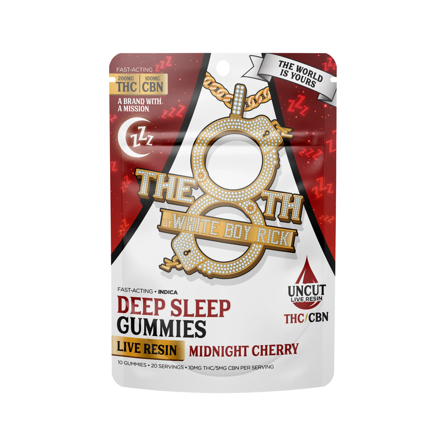 The 8th by White Boy Rick - The 8th - Deep Sleep Gummies 200mg THC:100mg CBN Midnight Cherry Main Image