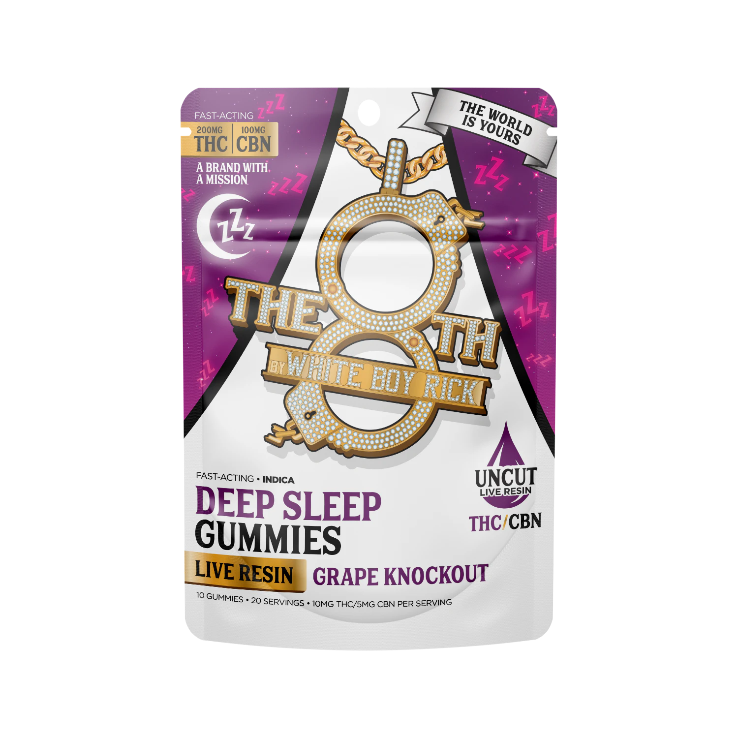 The 8th by White Boy Rick - The 8th - Deep Sleep Gummies 200mg THC:100mg CBN Grape Knockout Main Image