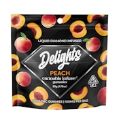 Delights - Sour Peach - Gummies Infused w/ Liquid Diamonds - Hybrid - 100mg