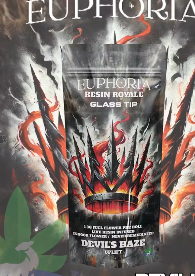 Stoned to the Bone - Euphoria-Live Resin-Devils Haze- Euphoria Resin Royale-Indica-Pre Roll-1.3G-42.48% Main Image