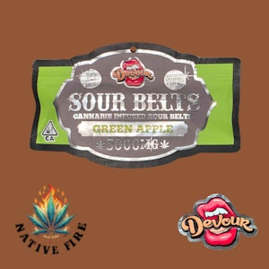 Devour - Devour 3000 mg Sour Belts- Green Apple