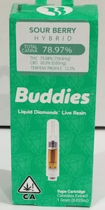 Buddies - Buddies Sour Berry LR Liquid Diamonds Cart 1g