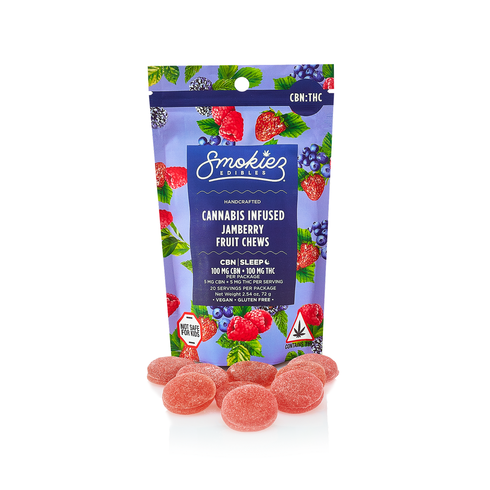 Smokiez] CBN Fruit Chews - 100mg - 1:1 Jamberry - Ohana