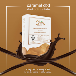 Chill Chocolate - CBD Caramel Dark Chocolate (50mg THC:50mg CBD)