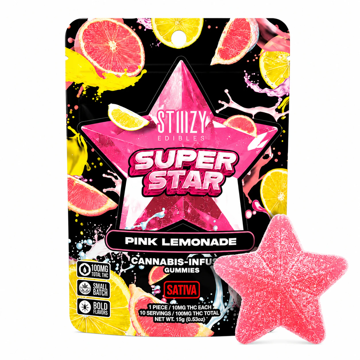 STIIIZY - Pink Lemonade | Super Star Gummies | 100mg Main Image
