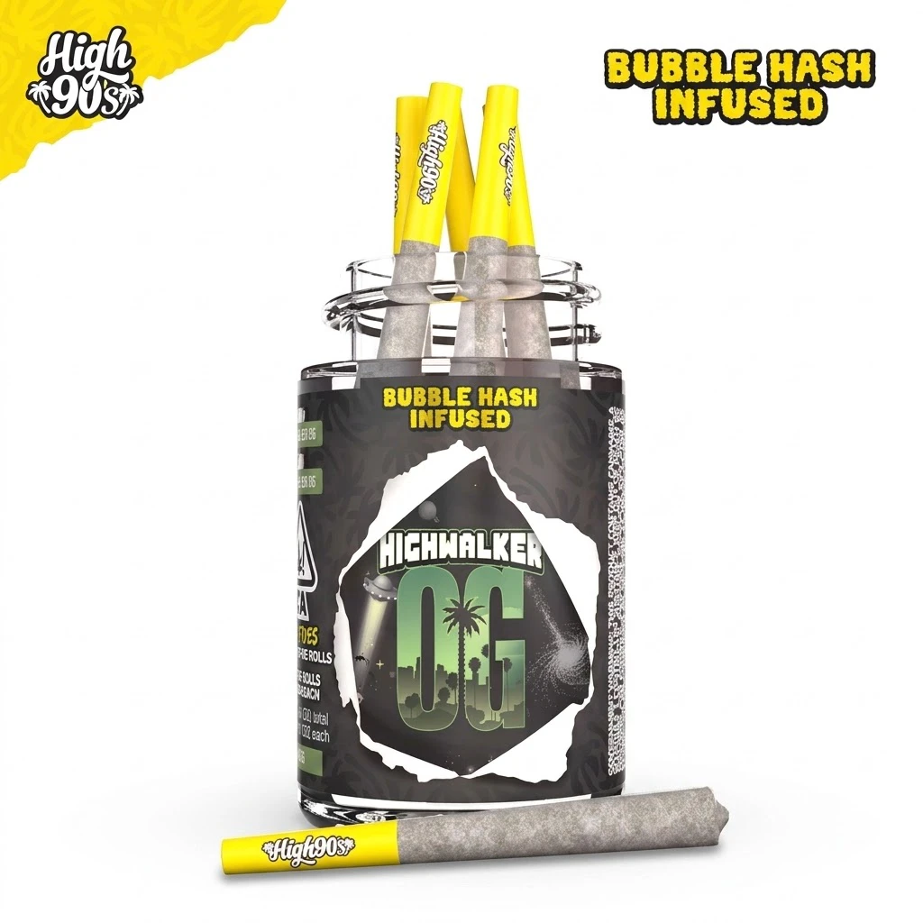 HIGH 90s - High 90s - Highwalker OG - High Fives Bubble Hash Infused Pre-Rolls 5 Pack - .5 g Main Image