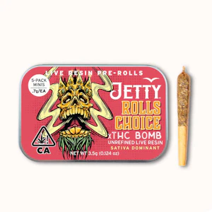 Jetty Extracts - 5pk - Rolls Choice x THC Bomb - Live Resin - 3.5g (SH) Jetty