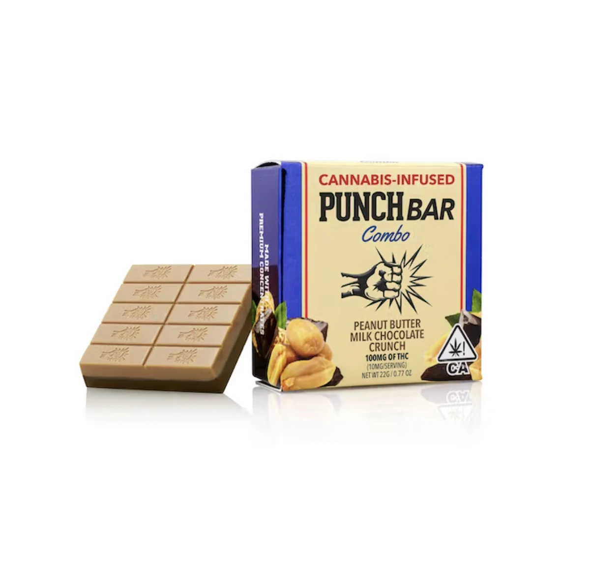 Punch Edibles & Extracts - 100mg THC Peanut Butter Milk Chocolate Bar - Punch Bar Main Image