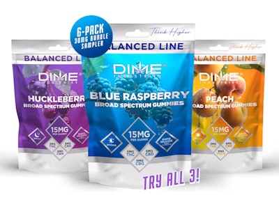 DIME INDUSTRIES - Dime - Gummies Sampler - 30mg THC Gummies - 6pk