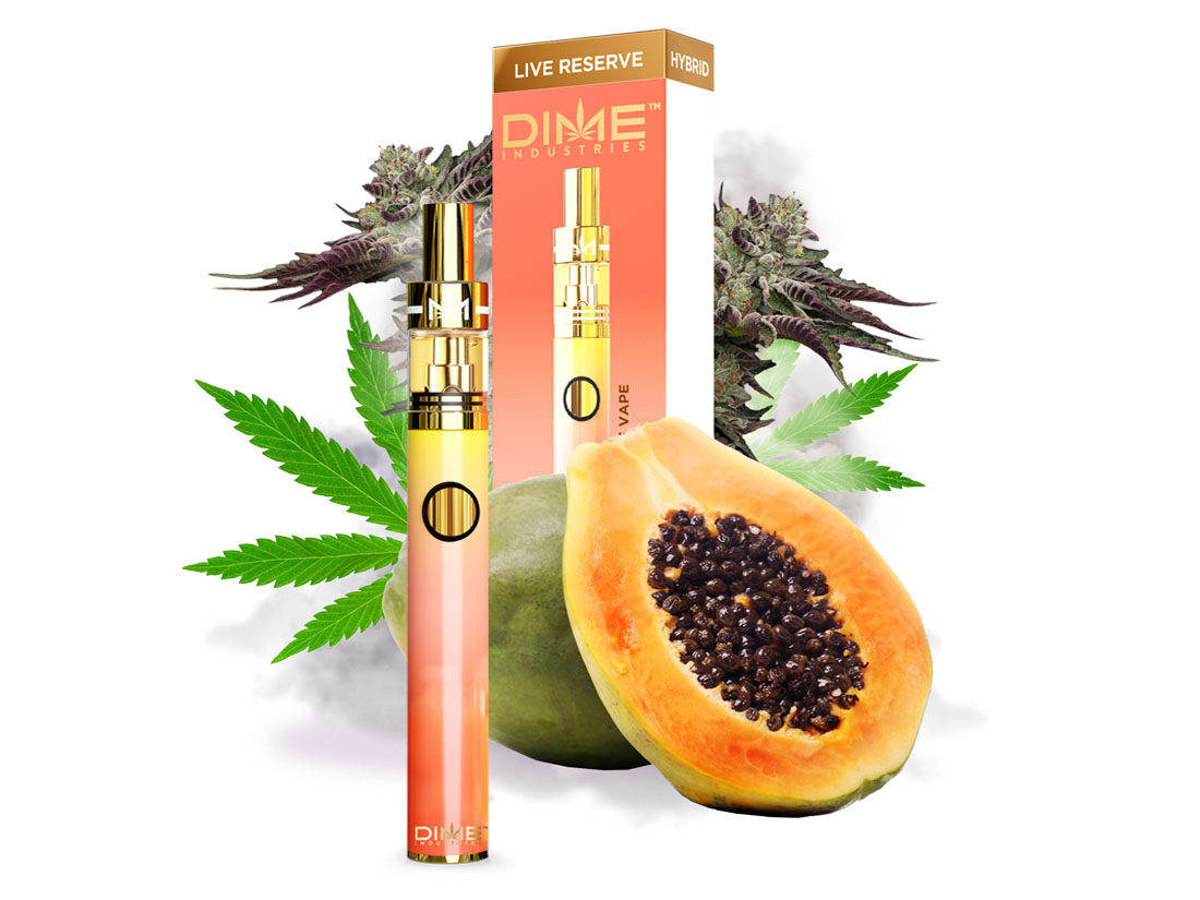 Dime - Papaya - 1g Live Reserve All-In-One Vape - Recreat...