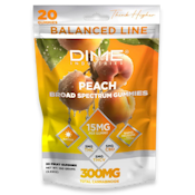 Dime Industries - Balanced Line - Peach S - 20pc - 1:1:1 THC/THCV/CBD - 100mg