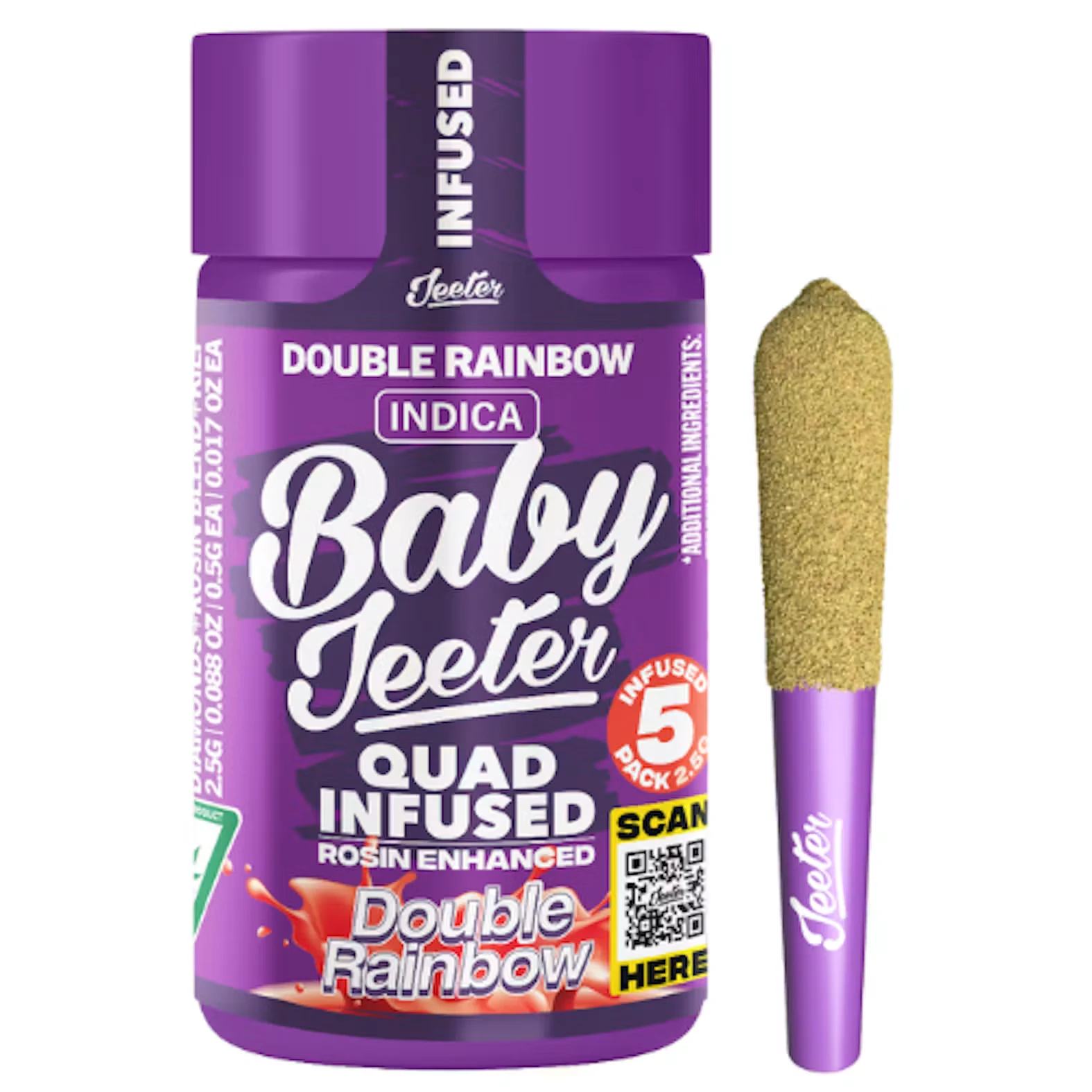 Jeeter - Baby Jeeter | Double Rainbow | Infused Pre-Roll | 5pk [2.5g] Main Image